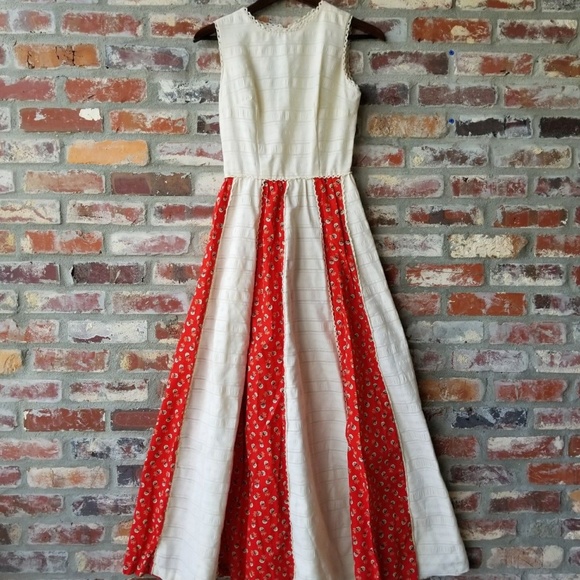 handmade Dresses & Skirts - vintage Prarie country full length Christmas Dress